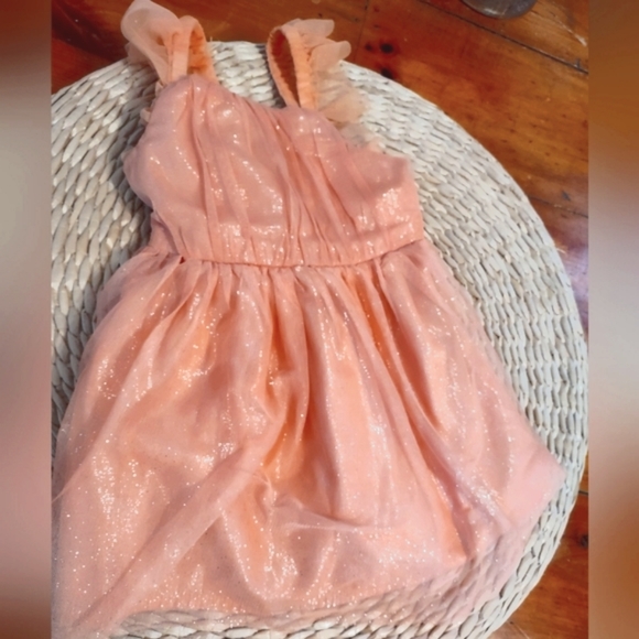 -sold-Coral Cat & Jack girls gauzy fairy peach dress cotton and recycled poly - Picture 2 of 8